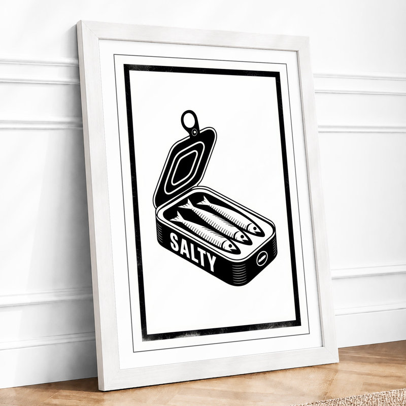 Open Salt Tin Graphic - Framed Print, A1 - 84.1 x 59.4 cm, White