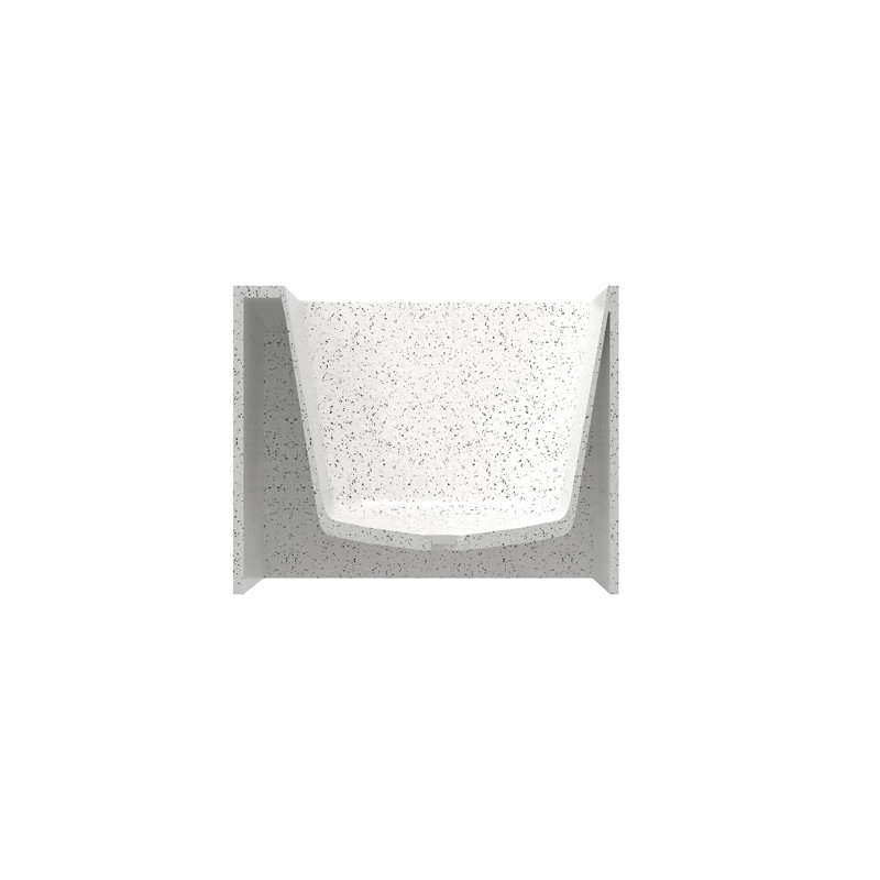Fslefay 63'' Terrazzo Freestanding Solid Surface Concrete Soaking Bathtub
