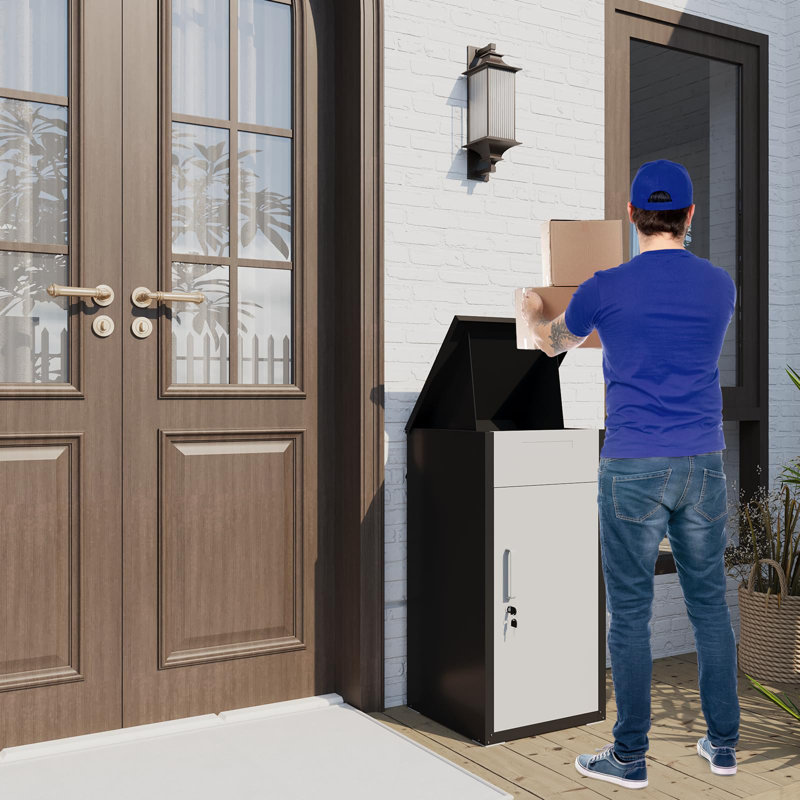 Express Delivery Boxes For Outside, White, 56" H x 16.34" W x 17.72" D