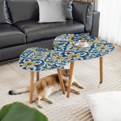 Ensemble de 2 tables basses gigognes Triangle