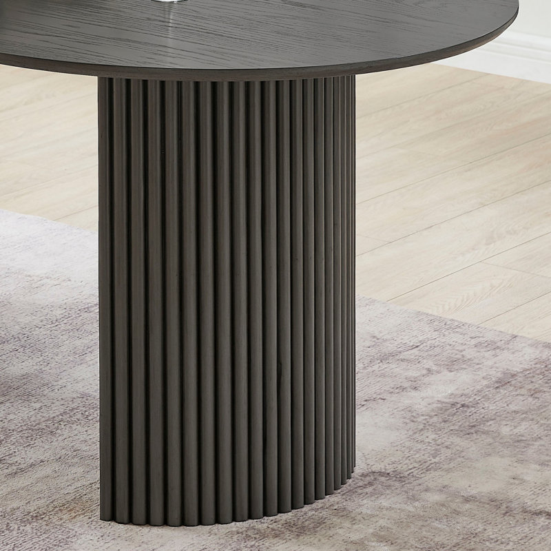 Table de salle à manger ovale avec base à double piédestal