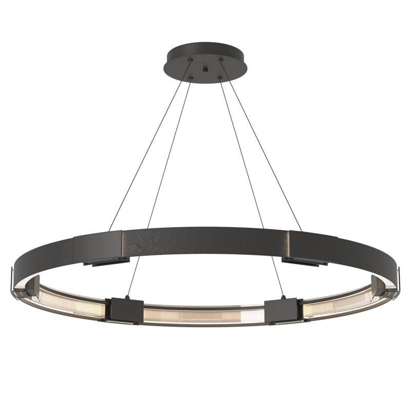 Lustre unique en forme de roue à DEL à 12 lumières Aura, Noir