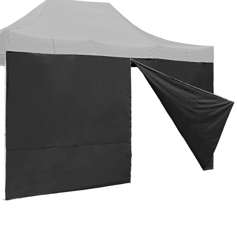 InstaHibit 1 Pack Side Wall for EZ Pop Up Canopy Tent UV50+ Zipper Pool Black, Black, 85.43" H x 177.17" W x 0.2" D