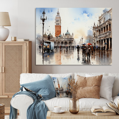 Italy Cityscape Canvas Wall Art, Venice Piazza Travel Print - Italy Piazza San Marco II