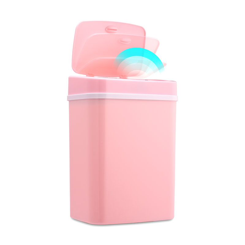 Pink 3.2 Gallon Touchless Plastic Trash Can