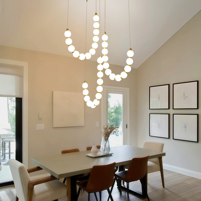 Modern Bubble Chandelier Globe Pendant Light Fixture,36 Light Acrylic Balls Gold Led Chandelier Dimmable With Remote For High Ceilings Foyer Living Room Dining Room Entryway Staircase