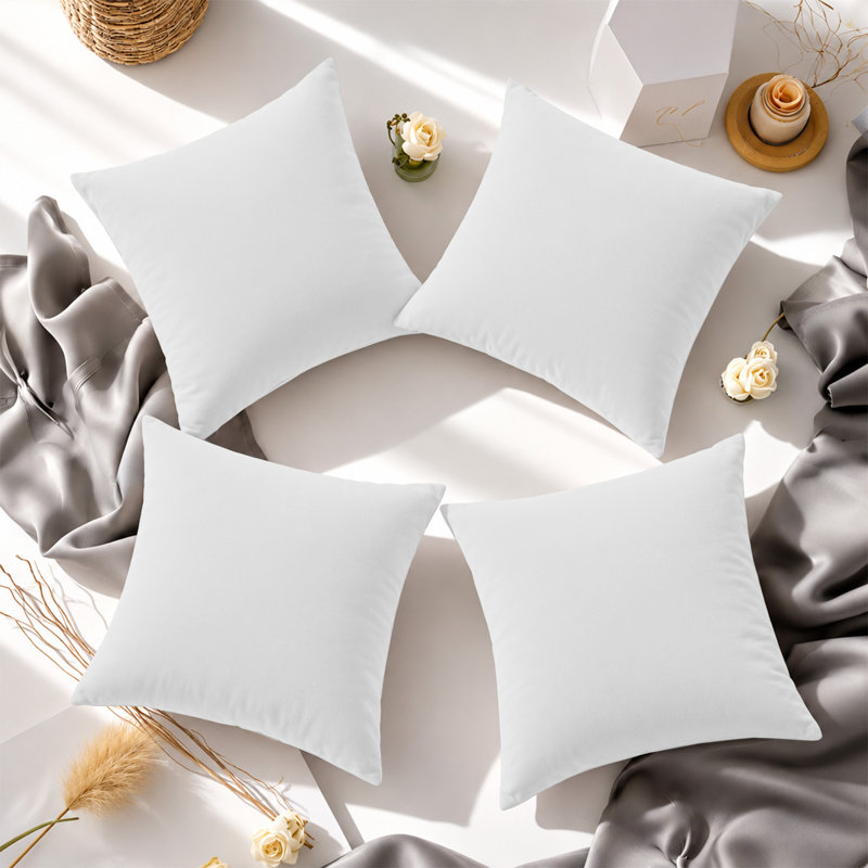 Soft Premium Microfiber Dyed Cushion Cover, WHITE