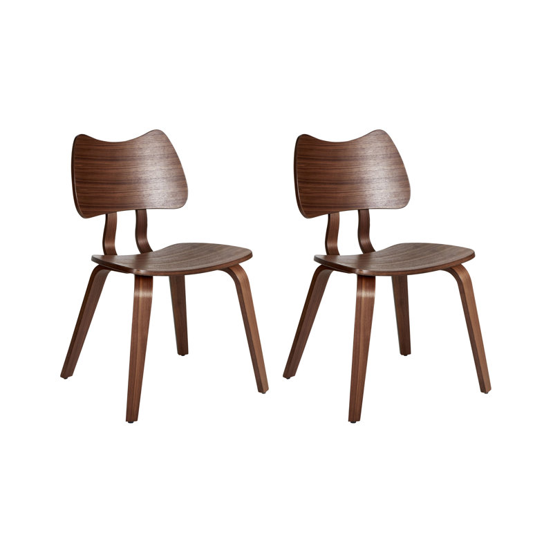 Set of 2 Dining Chairs DIANA Wood, Dark Brown Wood