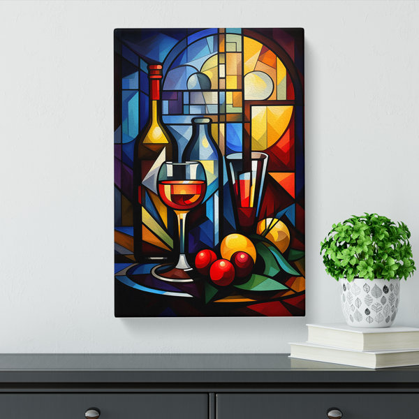 Metro Lane Wine Cubism No.2 - No Frame Print | Wayfair.co.uk