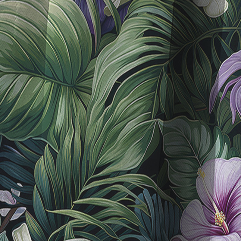 Motif tropical Palm Enchantment - Rideau floral - Rideau occultant floral - 1 panneau, L 52 po x L 84 po