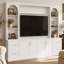 Meuble télé 65 po de style campagne moderne avec arches et tablettes réglables Trous pour câbles tout-en-un-1350905503