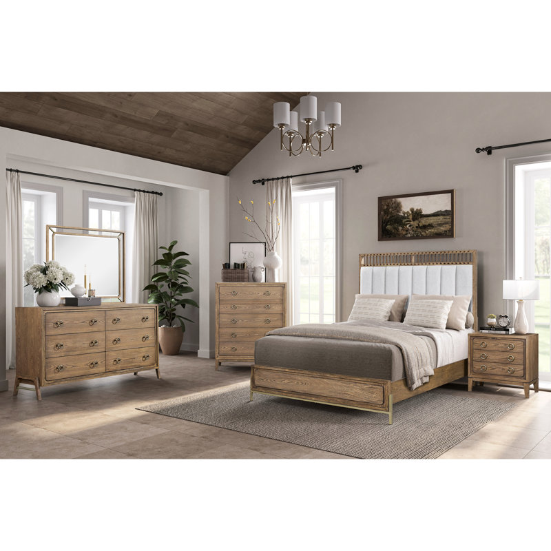 Table de chevet 3 tiroirs Latte Finish