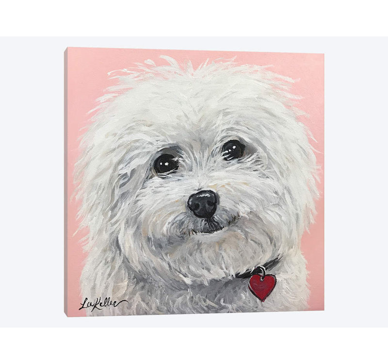 « bichon bichon frisé » par hippie hound studios, reproduction d’impression sur toile tendue, H 12 po x l 12 po x P 0,75 po