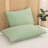 Sage Green Pom Poms Pillowcases, Green Standard Pillow Cases Set of 2, 100% Washed Microfiber, Dark Sea Green Ball Fringe Pillow Cover, 2 Pack (Queen, Sage Green)-123121720-123121708