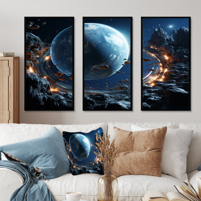 «Blue Planets Distorsion», art mural de la planète espace