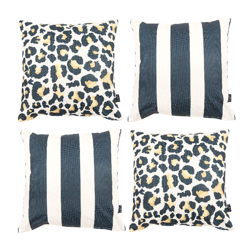 Stripe Indoor-Outdoor Cushions, Blue/Yellow/White Striped