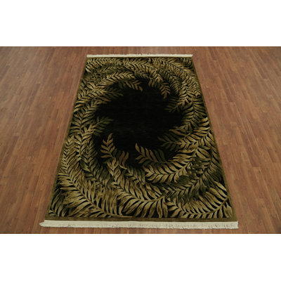 Tapis art déco 6 x 9 Elegant Leaf Motif