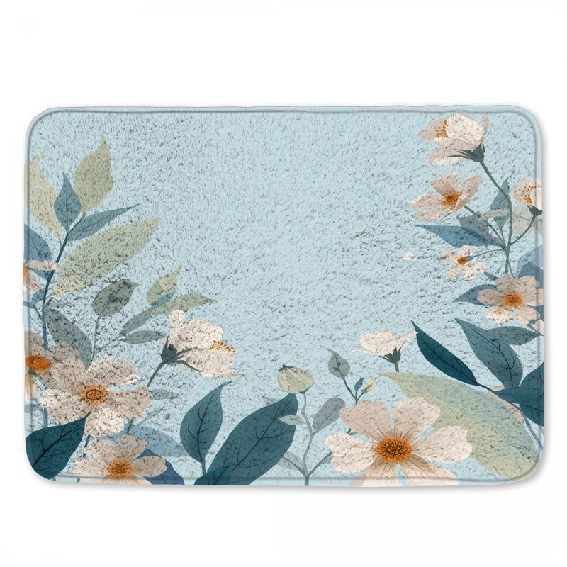 Tapis de bain Floral Botanical Illustration, 34in W x 21in L