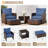 Idamarie 2 Person Wicker Rattan Outdoor  Conversation Set with Ottoman (no umbrella stand)-105270514-85514300