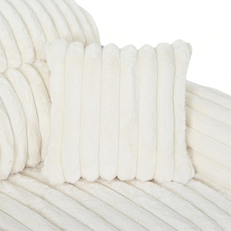 Canapé-lit moderne avec méridienne 65,25 po Cloud, Beige