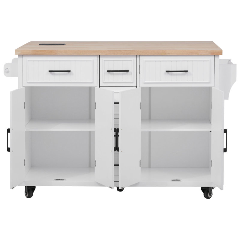56.5'' Kitchen Island With Drop Leaf
