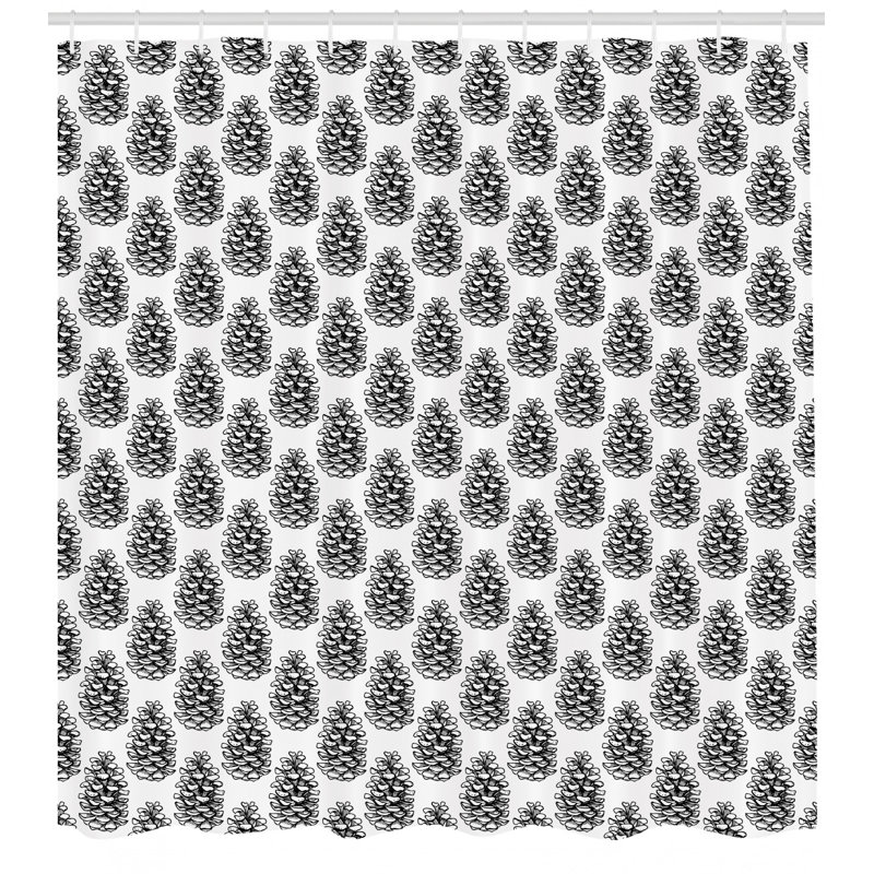 Shower Curtain with Hooks Included, 70" H x 69" W