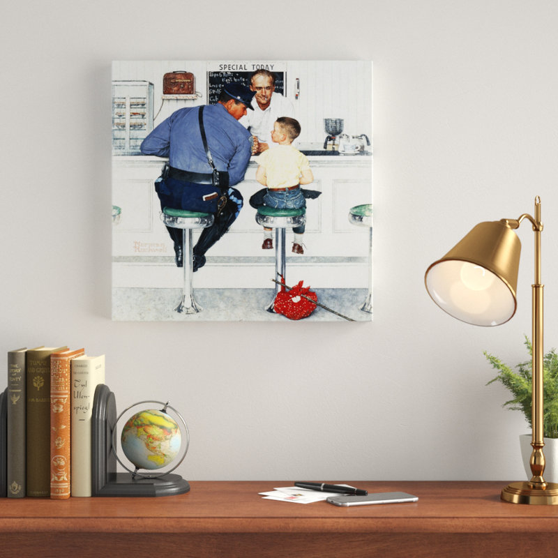 " Runaway " by Norman Rockwell, 18" H x 18" W x 1.5" D