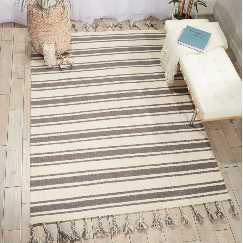 Beaird Striped Hand Woven Area Rug, Rectangle 152 x 229cm