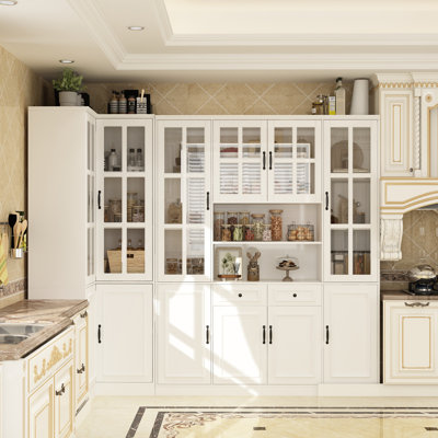 L-Sharped Corner Pantry Cabinet by Red Barrel Studio