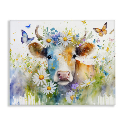 Modern Cottage Cow Canvas Wall Art by Alina Georgescu bp-794_CN