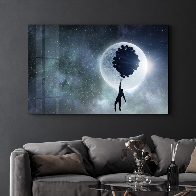 Peinture murale élégante en verre trempé Lekeya, 13,8 x 21,7 pouces | 100% verre trempé, épaisseur: 0,16 pouce | Imprimé UV pour des couleurs éclatantes | Parfait pour la décoration intérieure, le salon et les espaces de bureau