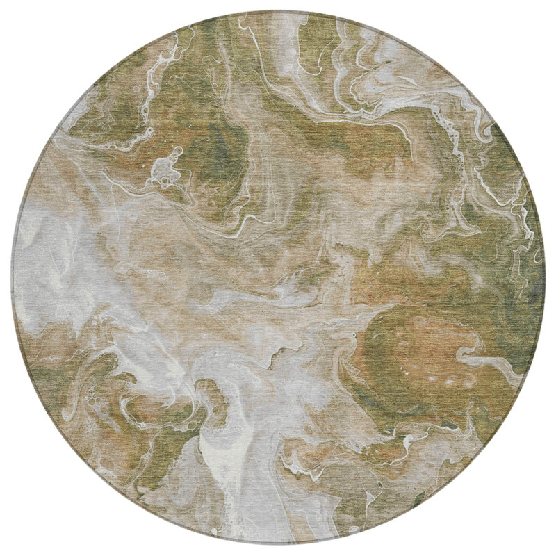 Caelor Brown Washable Indoor-Outdoor Rug - LOOMLAN, 2'6" x 3'10"