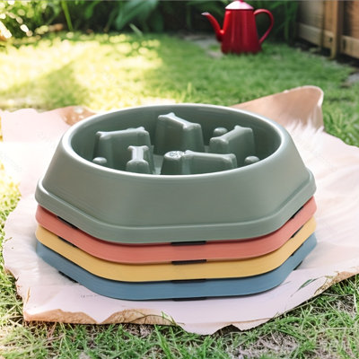Anti-gulping Slow Feeder Bowls Slow Dog Eating, reducing gastric Burden and Bloat. Safe, Durable, Easy to Clean—Ideal for pups/Adults. Healthy Habits, Energy Management, Function + Safety.(Yellow)