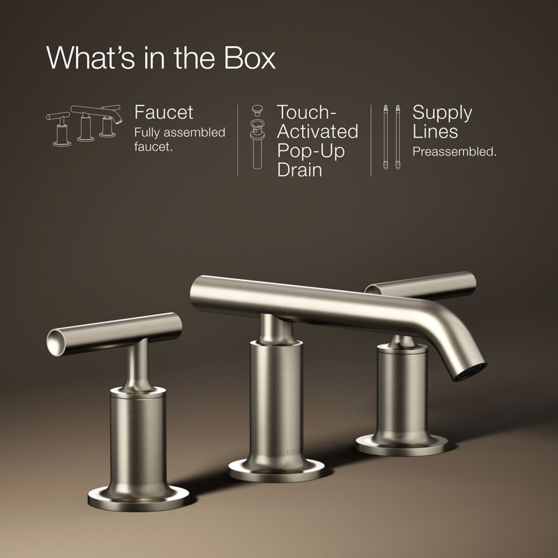 Purist Widespread Bathroom Faucet with Drain Assembly, Vibrant Brushed Nickel