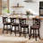 Set Of Bar Stools Swivel Bar Chairs With Footrest, Lattice Backrest-899161090-899161089