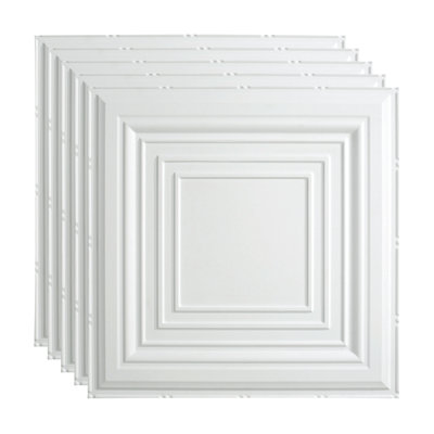 Panneau de plafond décoratif décoratif en vinyle 3 pi x 2 pi de style traditionnel FASÄDE