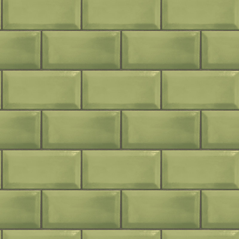 Labanna Metro Tile 10m X 53cm Wallpaper Roll, Green