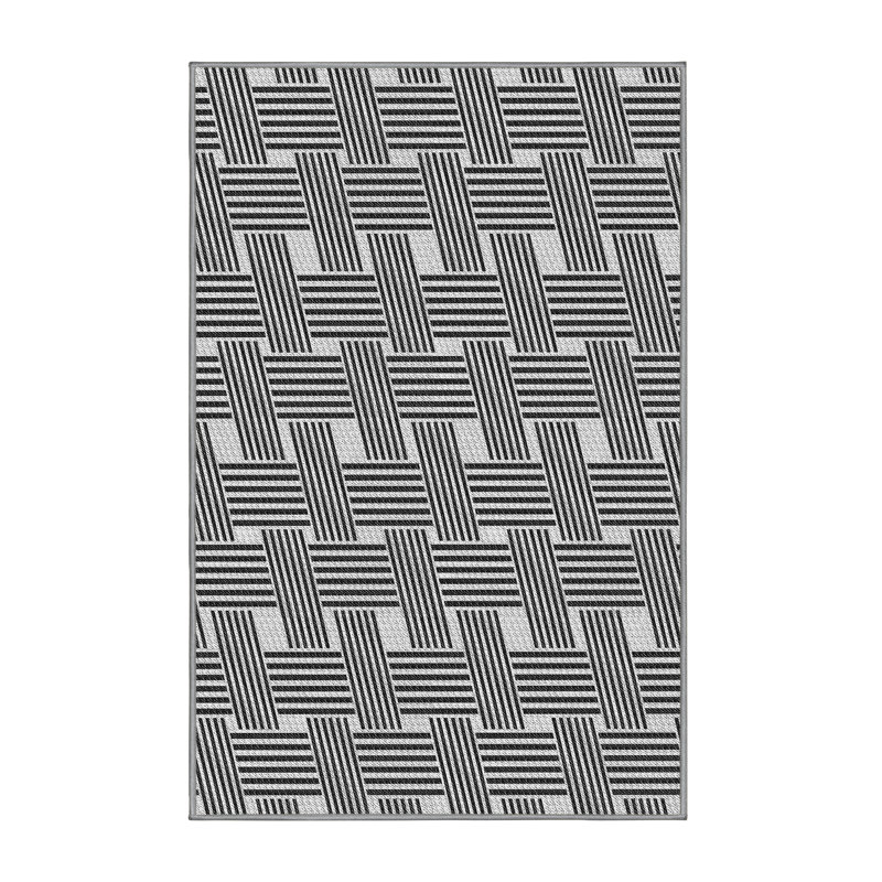 Gingham Indoor Rug, Rectangle 5' x 7'