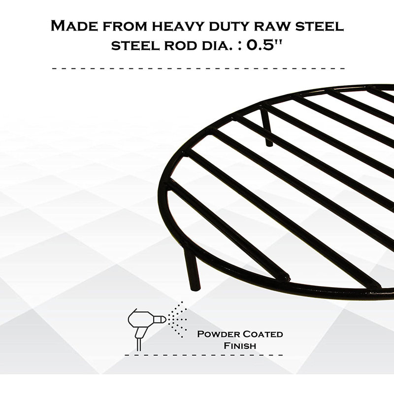 24'' Round Steel Fire Pit Log Grate