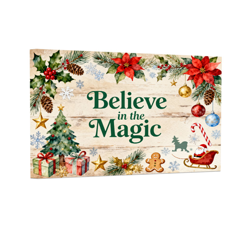 Christmas Christmas Believe In The Magic, H 12 po x l 18 po