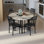 Ensemble de 5 chaises de table de cuisine, ensemble de table de salle à manger pour 4 personnes, ensemble de table de salle à manger ronde avec quatre chaises et plateau en bois, ensemble de table de salle à manger avec dossier pour les petits espaces, la salle à manger ou le salon