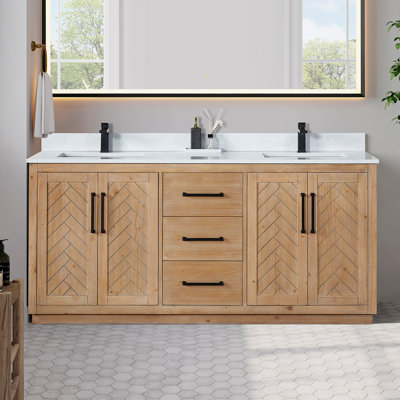 Meuble-lavabo double 72 po avec miroir Anais