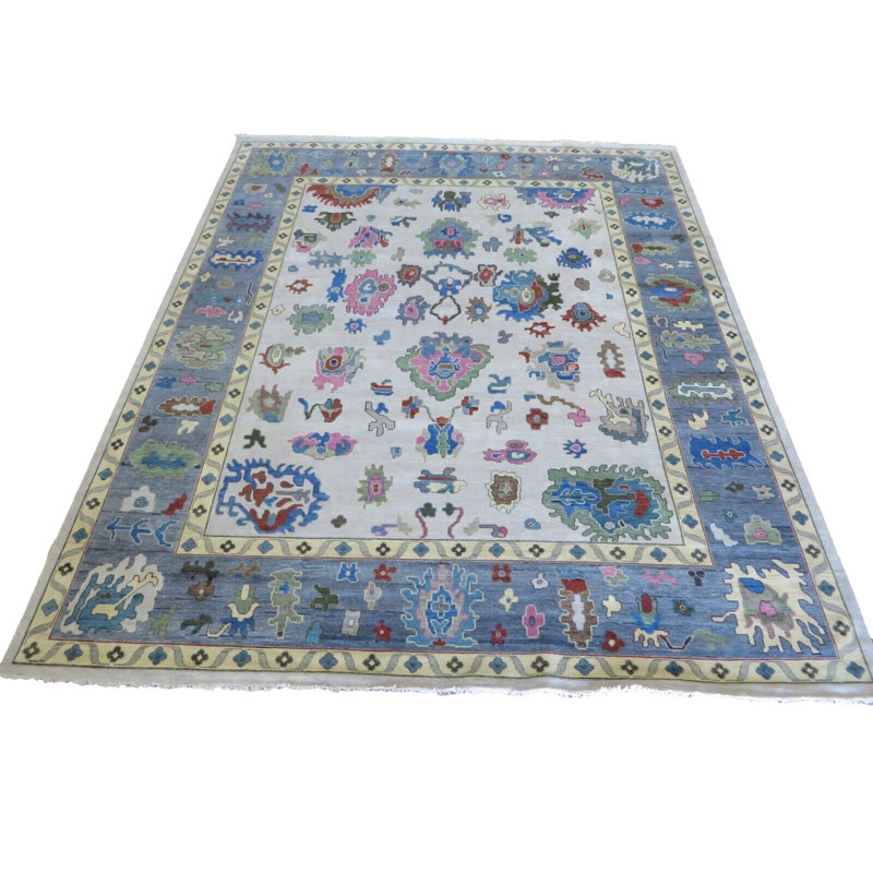 Tapis beige unique de 12 pi 2 po x 14 pi 10 po