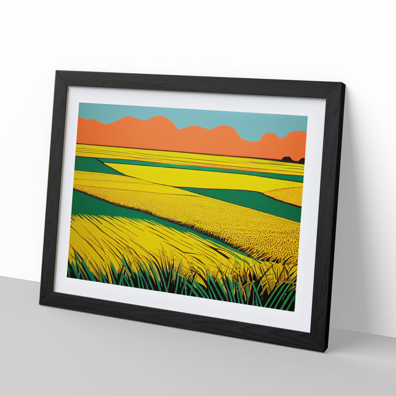 Wheat Field Pop Art - Framed Print, Black Framed, 46cm H x 64cm W x 2cm D