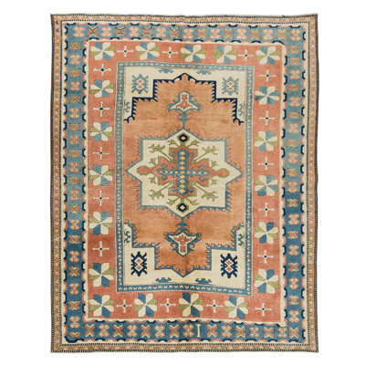 Handmade Turkish Area Rug, Geometric Design Carpet, 100% Wool