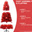 Arbre de Noël rouge imposant de 5 pi, 624 pointes bien formées, configuration de branche articulée simple, arbre radiant sur pied en métal stable, installation à action rapide dodue et réaliste, support stable