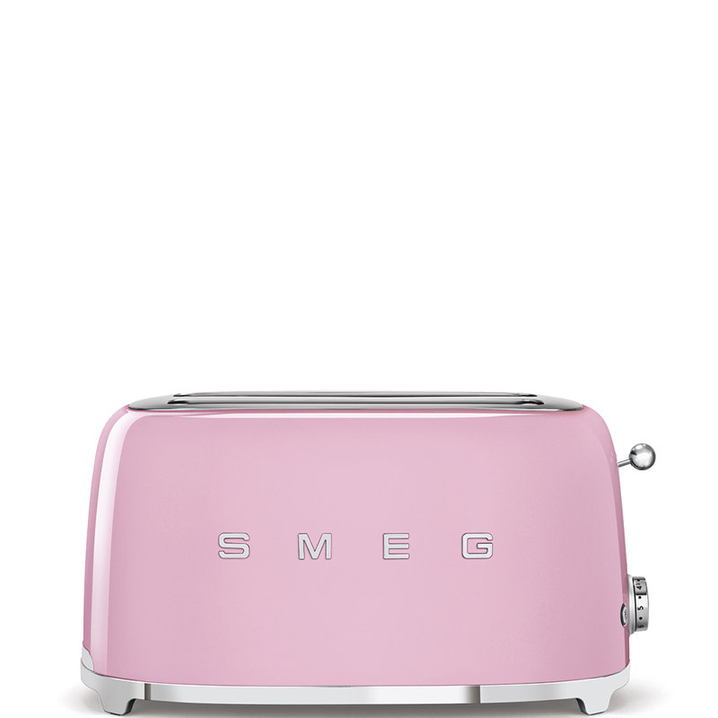 SMEG 50's Retro Style Aesthetic 4 Slice Toaster, Pink