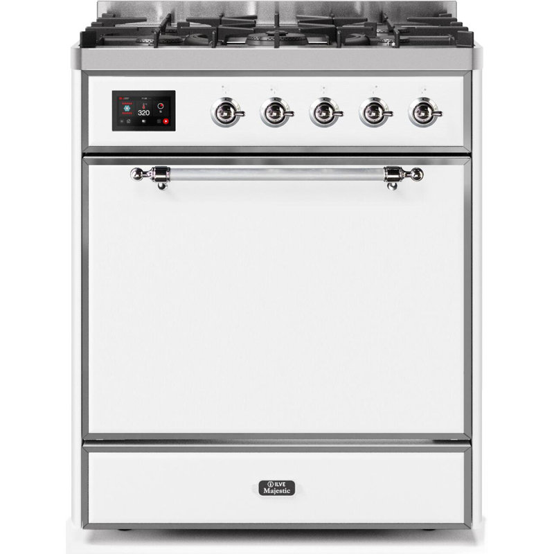 Majestic II 30" 4 cu.ft. Freestanding Dual Fuel with Convection Oven, Glossy Black/Chrome, Liquid Propane