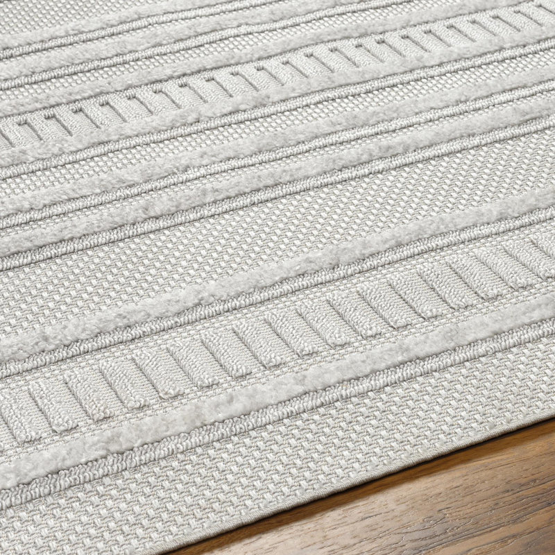 Jabus Grey Outdoor Area Rug, Runner 2'7" x 7'3"