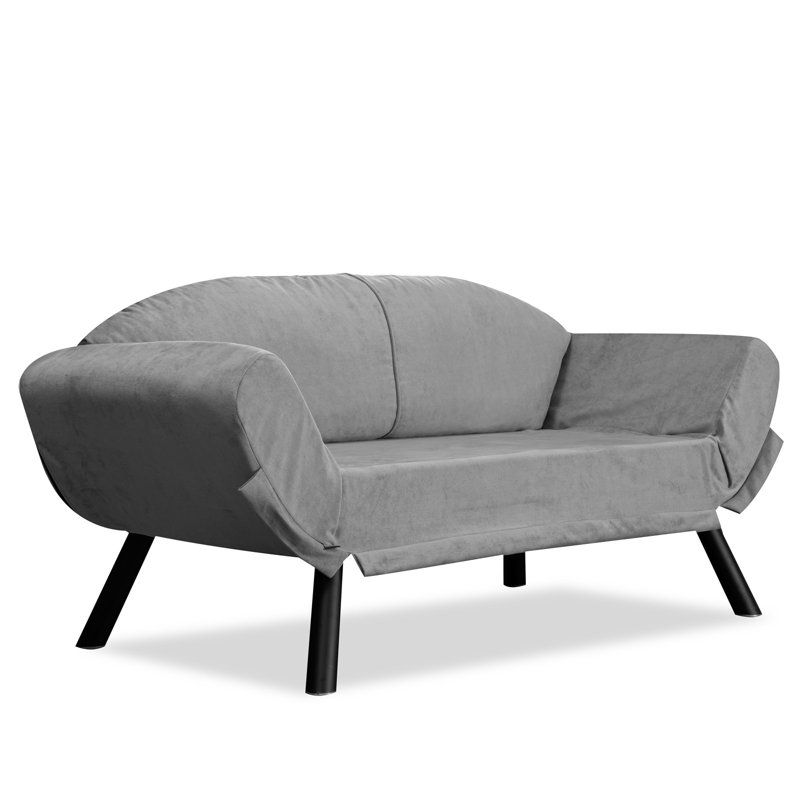 Desdemona 2 Seater Clic Clac Sofa Bed, Grey